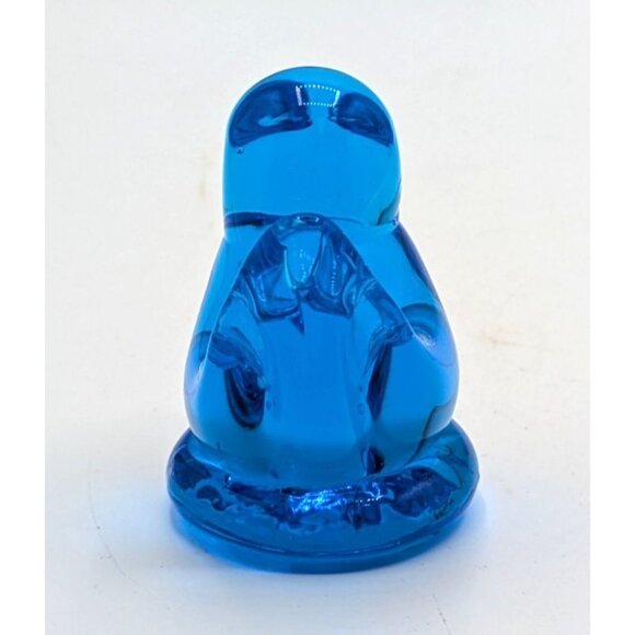 Bluebird of Happiness Leo Ward 1994 Signed Miniature Blue Glass Sculpture 2" - Picture 4 of 7